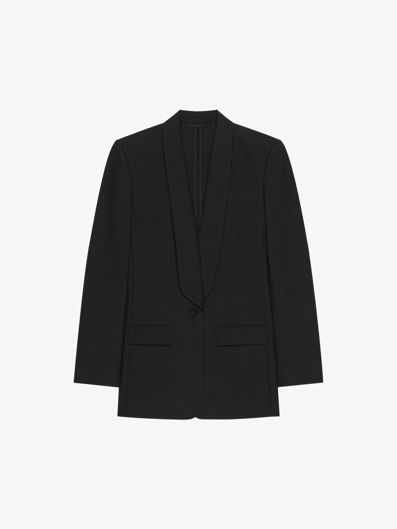 JACKET IN WOOL WITH LUREX STRIPES - 1