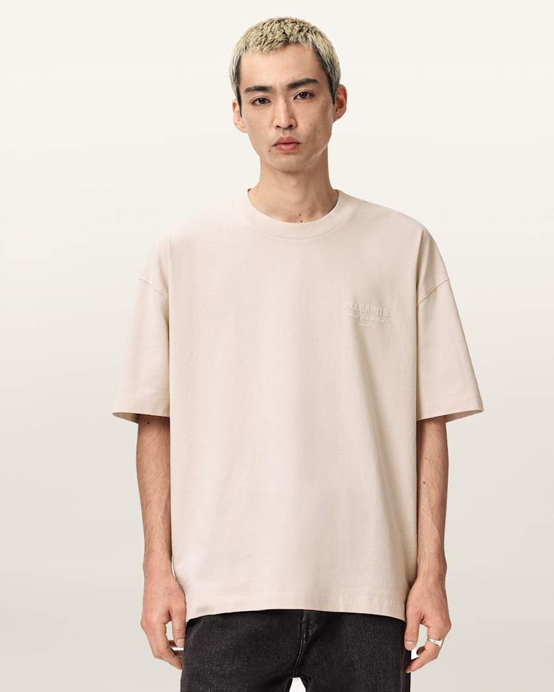 ALLSAINTS XANDER FLOCKED LOGO OVERSIZED T-SHIRT outlook