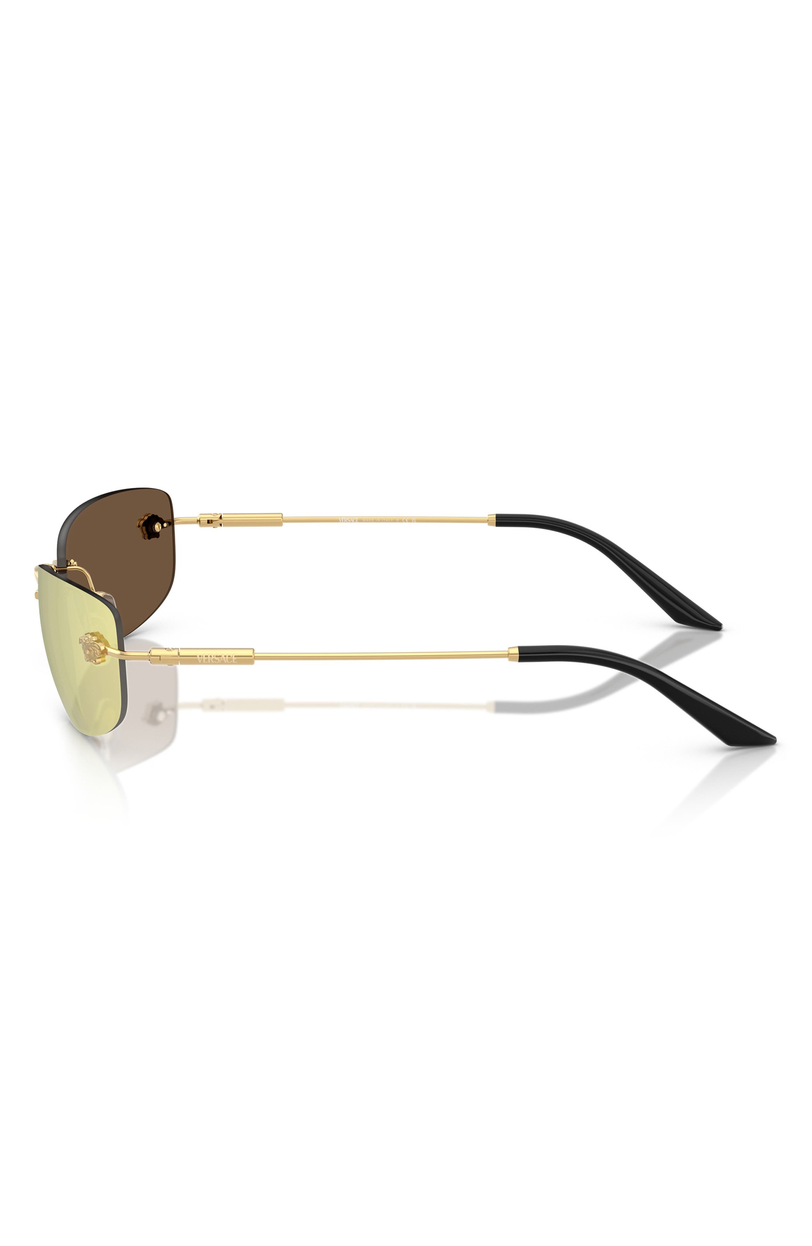 Versace 60mm Rectangle Sunglasses in Gold at Nordstrom - 3