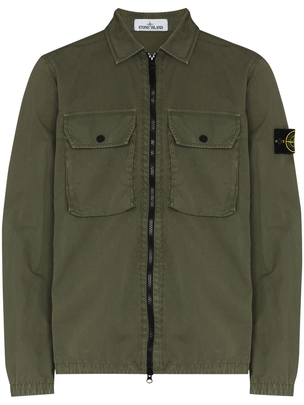 logo-patch shirt jacket - 1