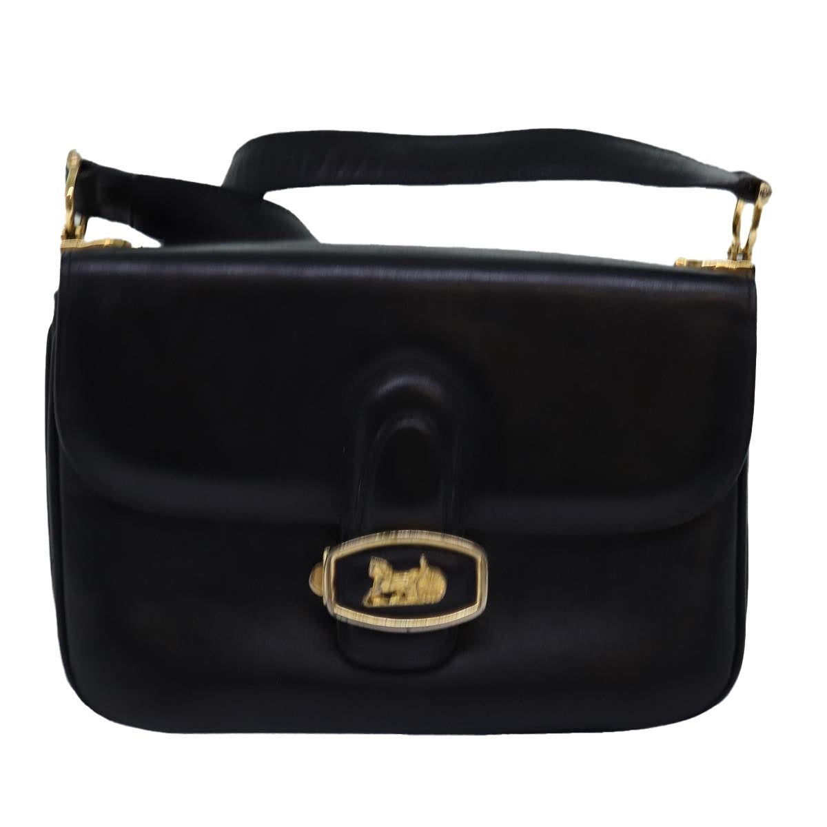 CELINE Horse Carriage Shoulder Bag Leather Black - 13