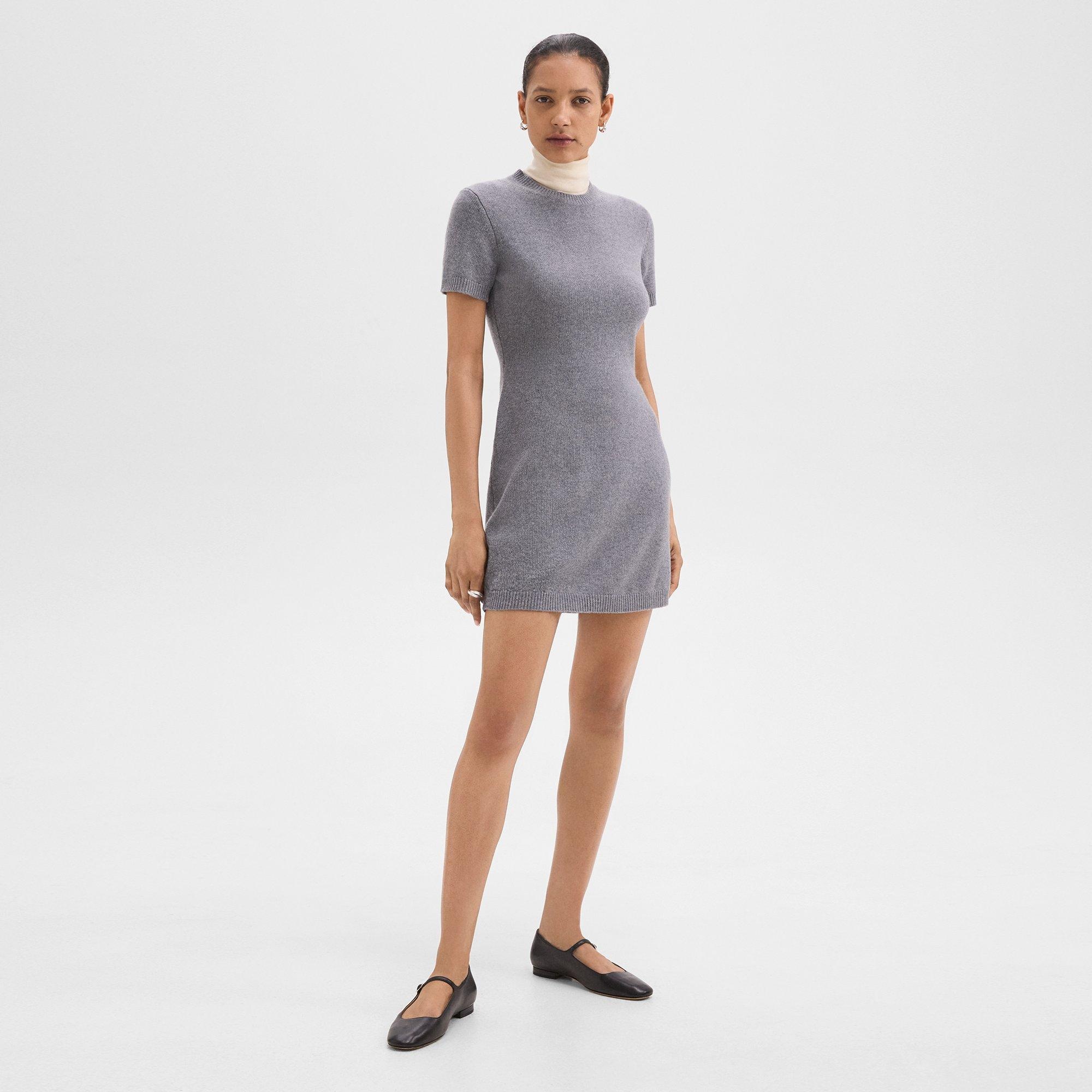 Mini Sweater Dress in Felted Wool-Cashmere - 3