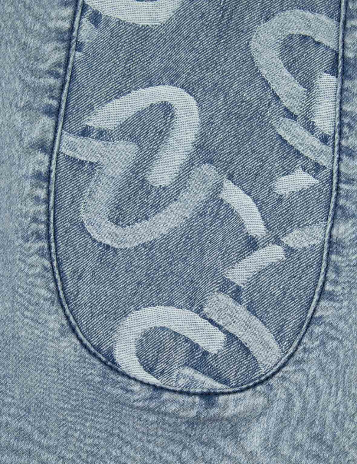 ALLOVER SEAGULL JACQUARD INSERTED DAICOCK REGULAR FIT DENIM JOGGERS - 8