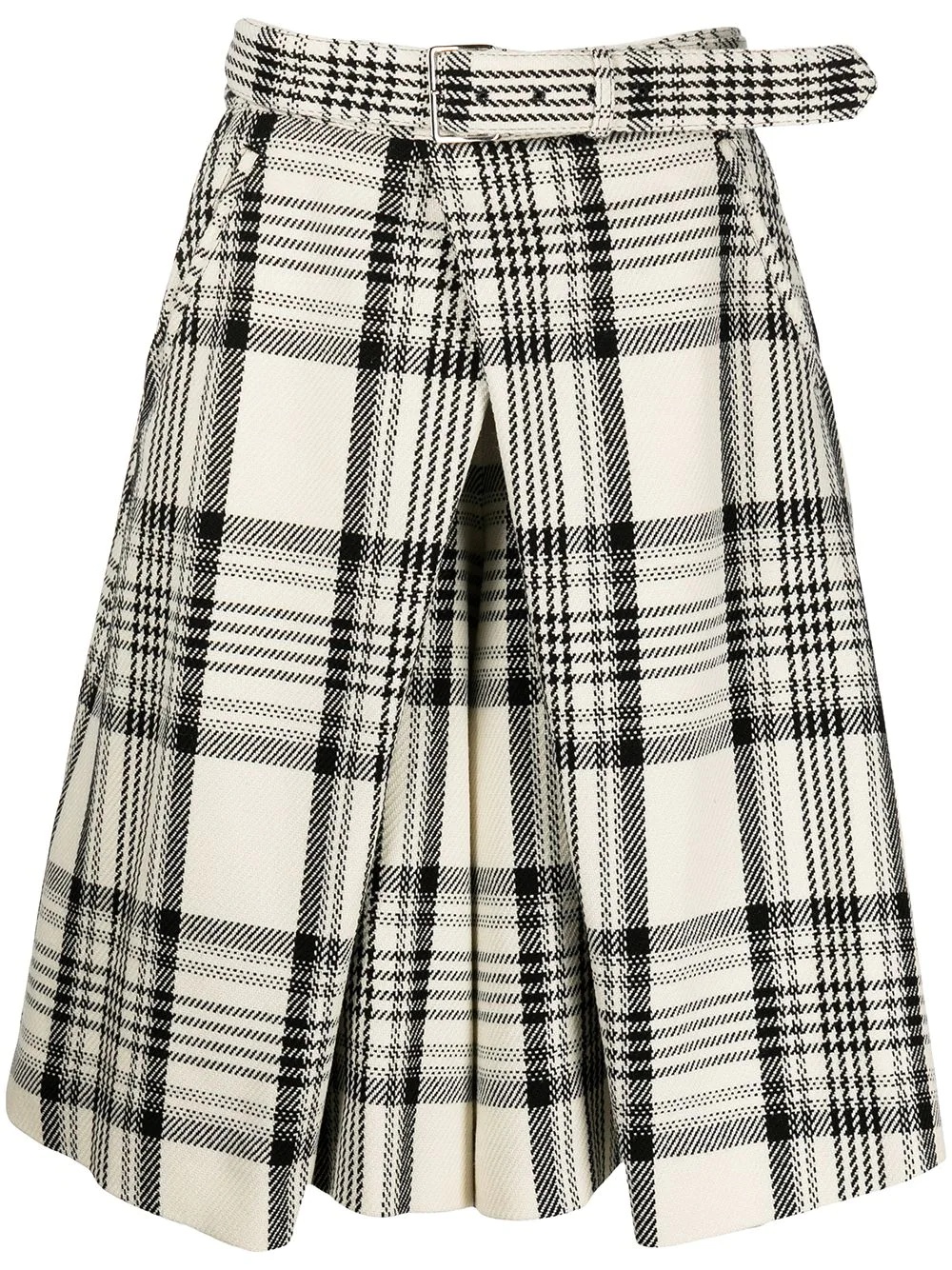 tartan check print short pants - 1