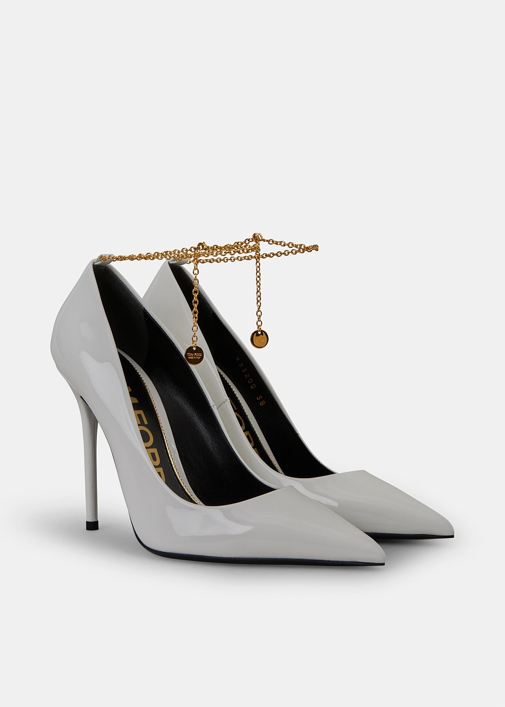 White Patent Chain Pump - 2