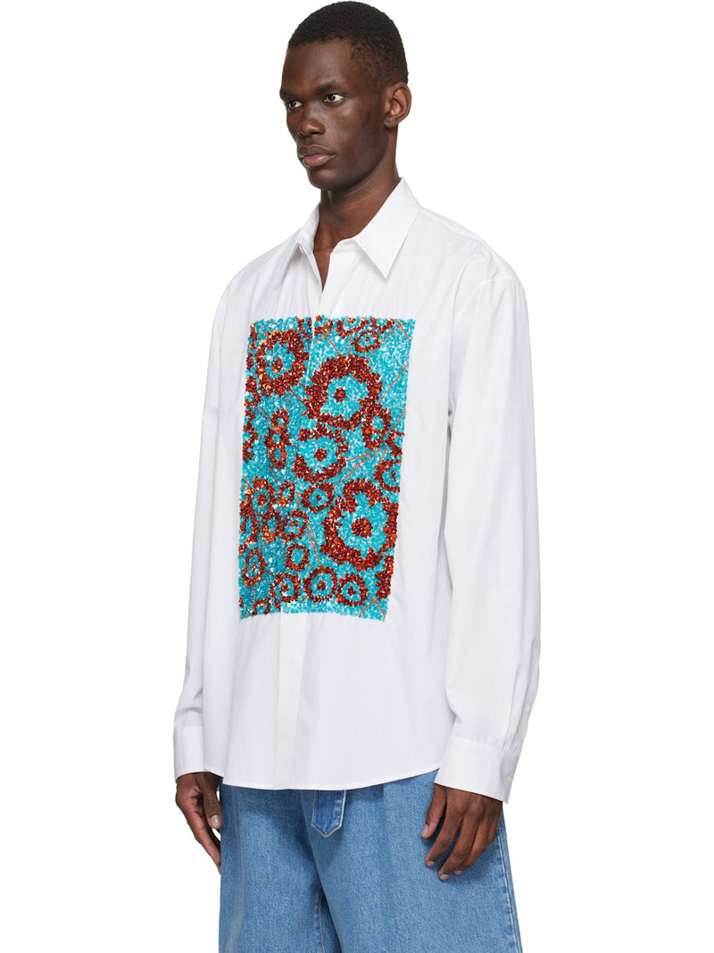 Dries Van Noten White Sequinned Shirt outlook