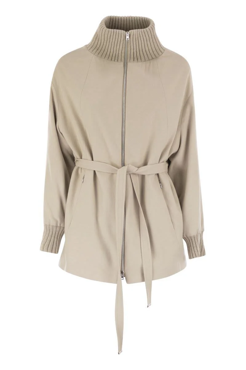 Herno Silk And Cashmere Jacket With Belt - 1