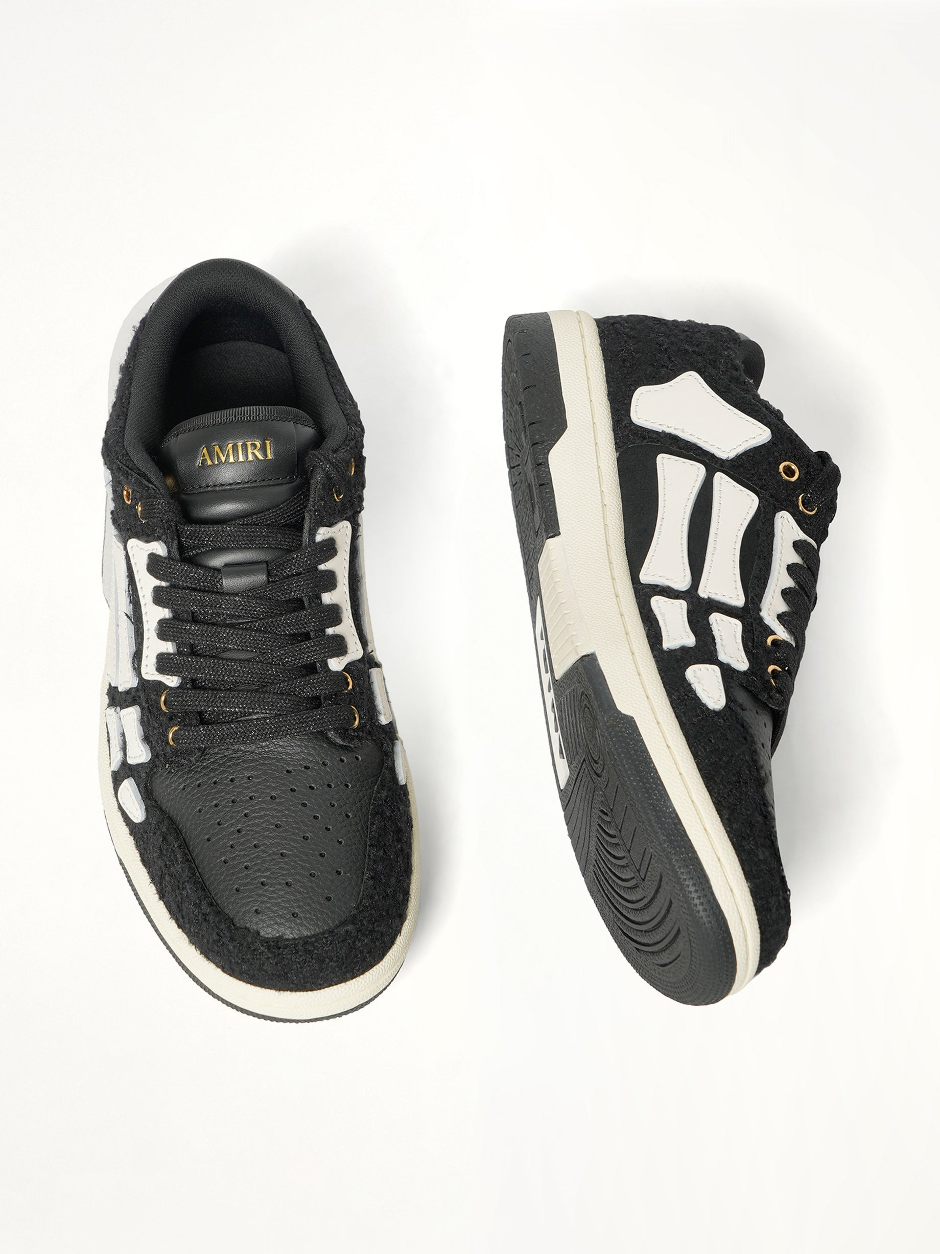 Boucle Skeleton Low Top Sneaker in Black - 4