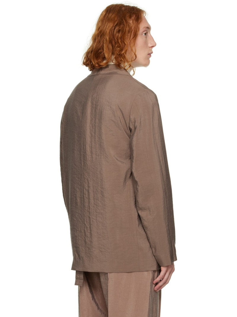 Brown Belted Double-Breasted Blazer 3