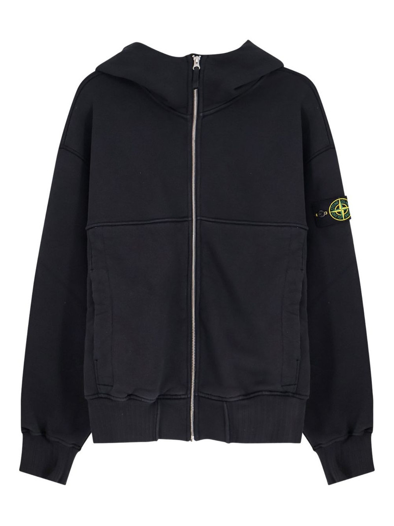 logo-patch zip-up hoodie 1