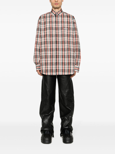 VETEMENTS logo-embroidered checked cotton shirt outlook