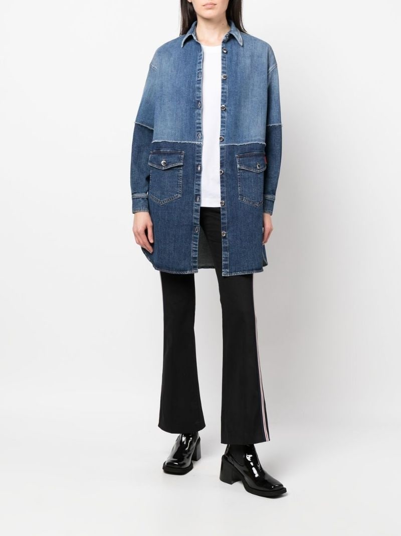 oversized two-tone denim shirt - 2