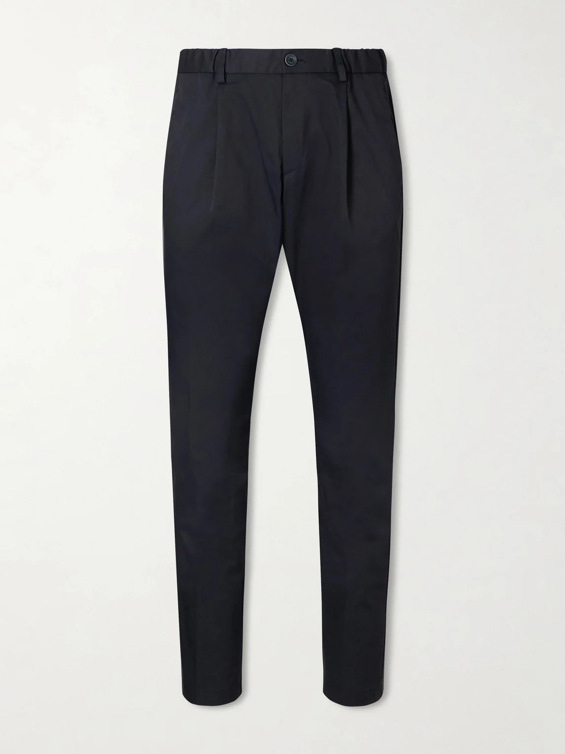 Tapered Pleated Stretch-Twill Trousers - 1