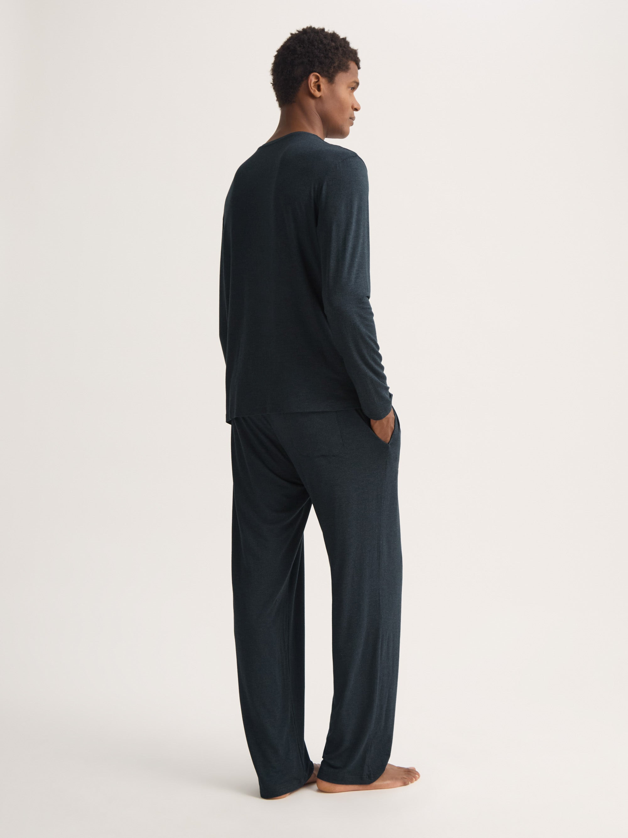 Men's Long Sleeve T-Shirt Marlowe Micro Modal Stretch Anthracite - 4