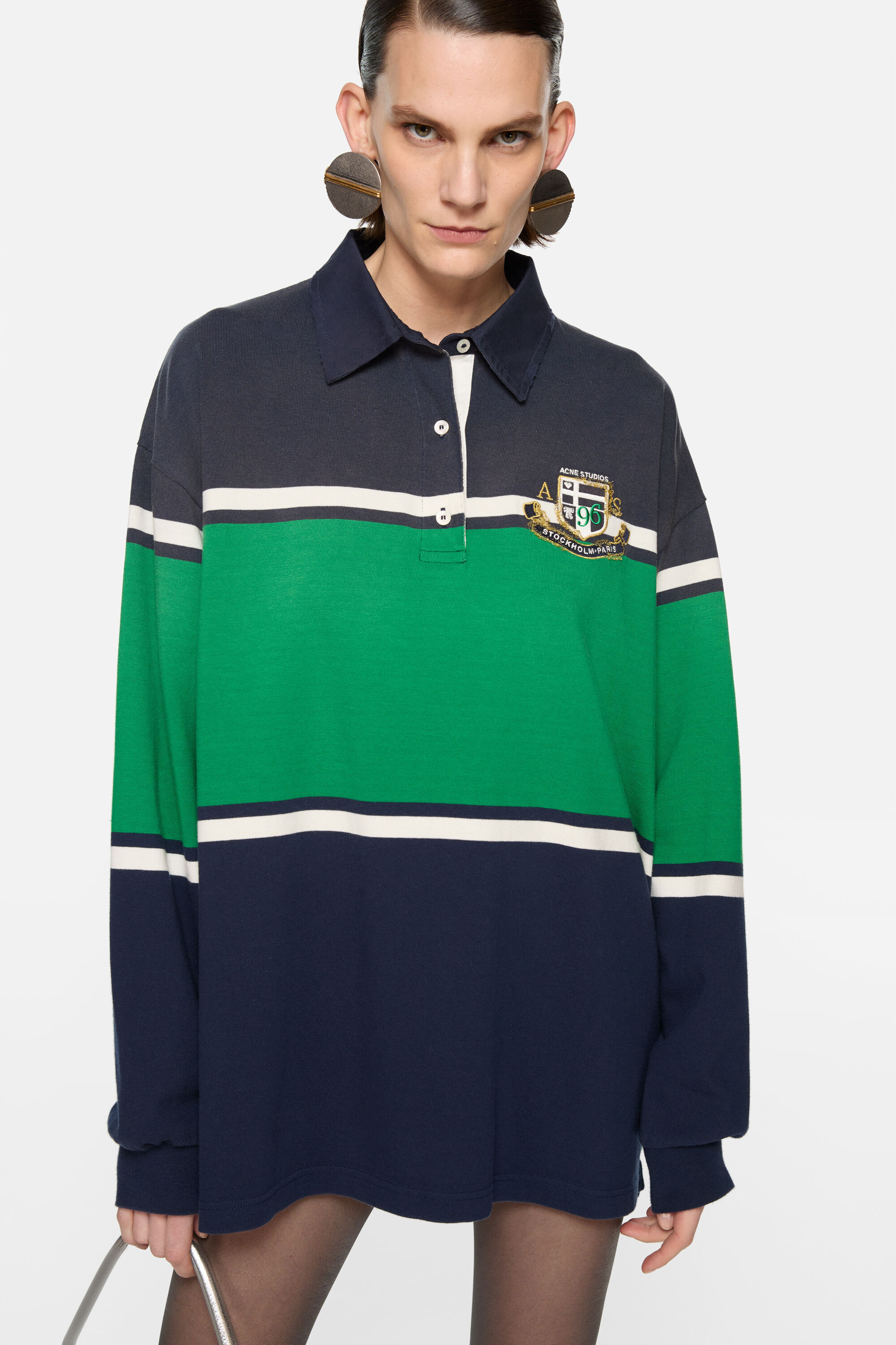 Polo sweater dress - Navy/green - 4