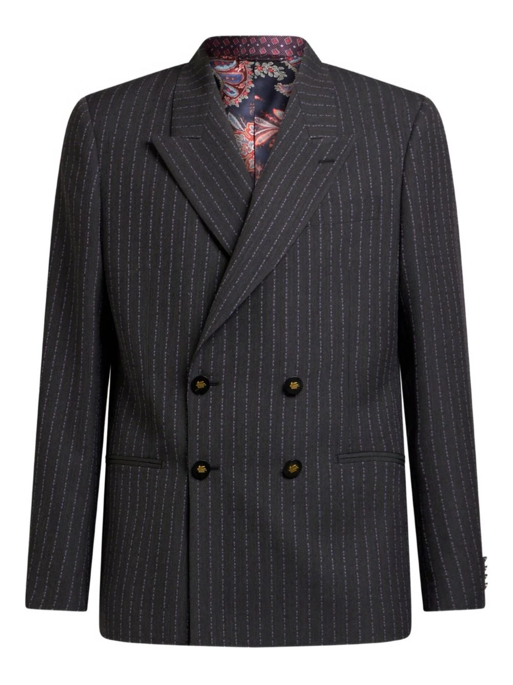 pinstripe double-breasted blazer - 1