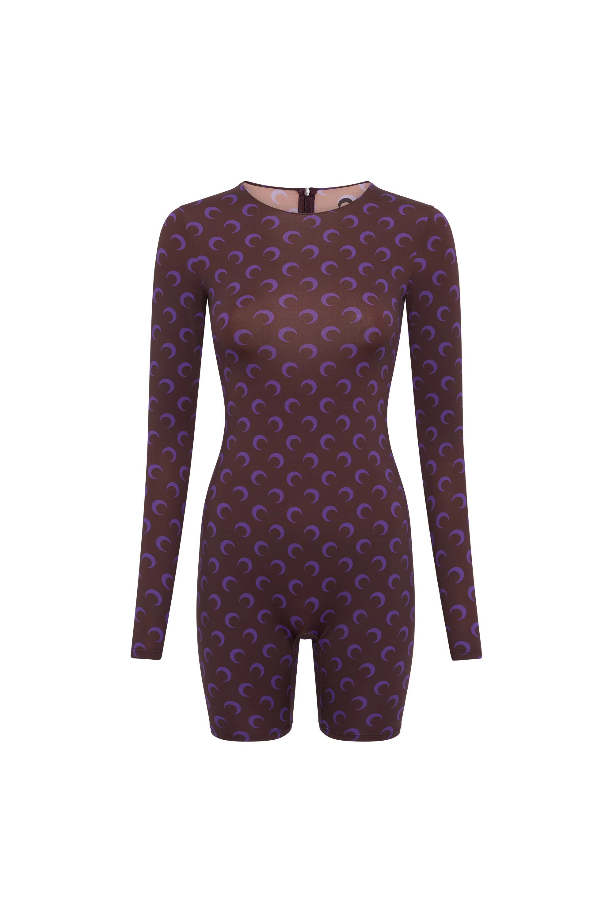 MOON PRINTED JERSEY LS SHORT CATSUIT - 1