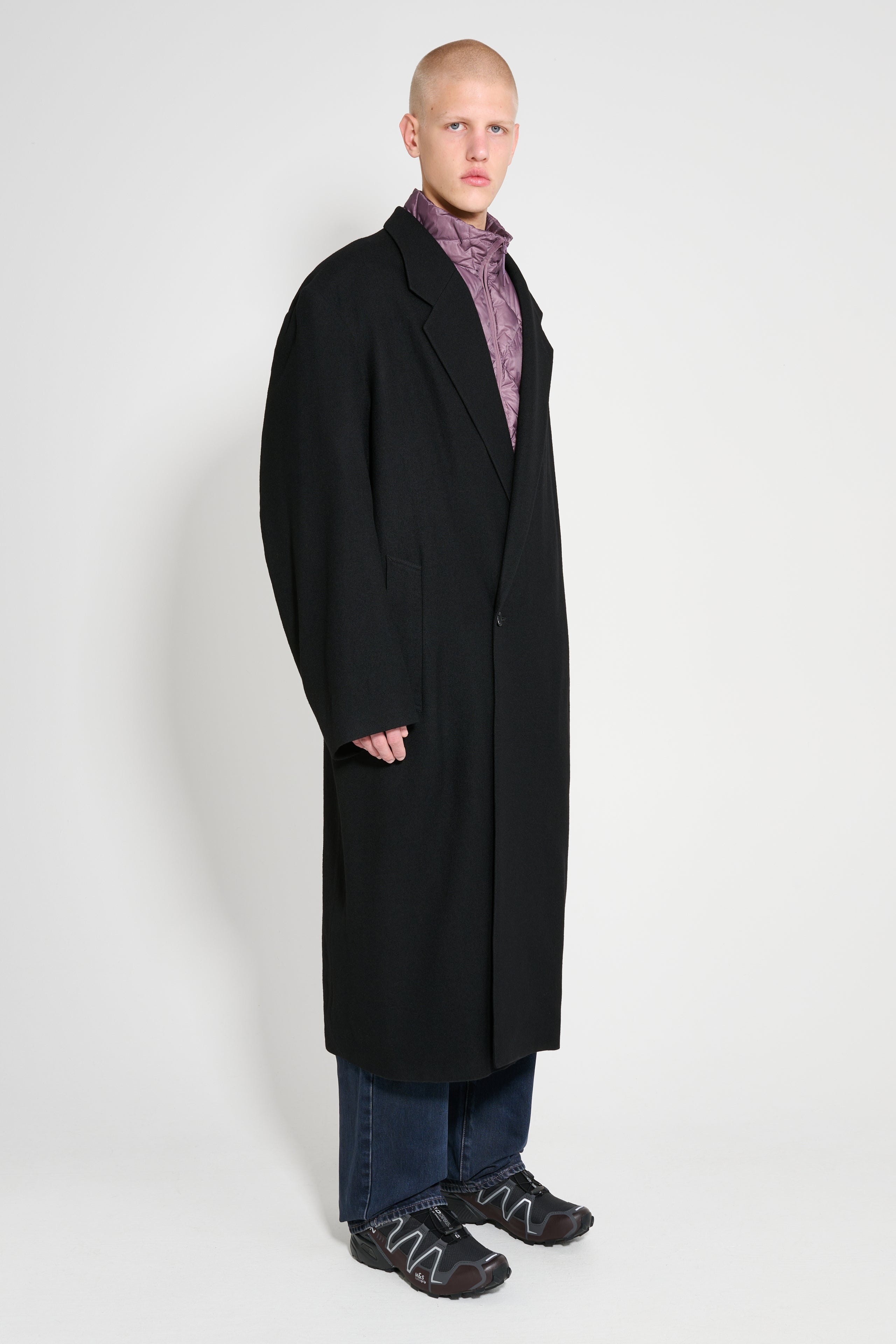 LEMAIRE MAXI DB COAT BLACK - 3