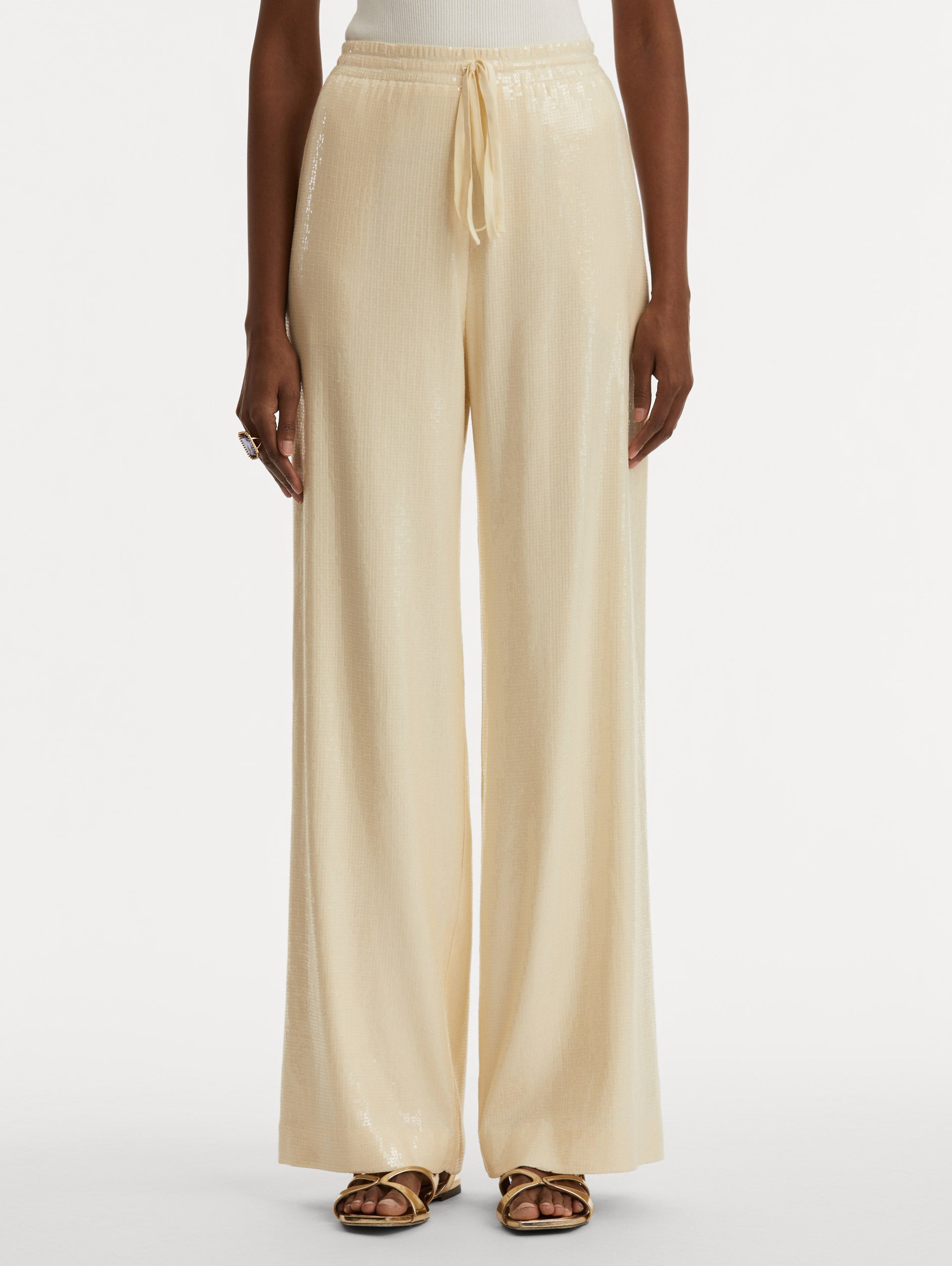 SILK GEORGETTE DRAWSTRING PANT - 3