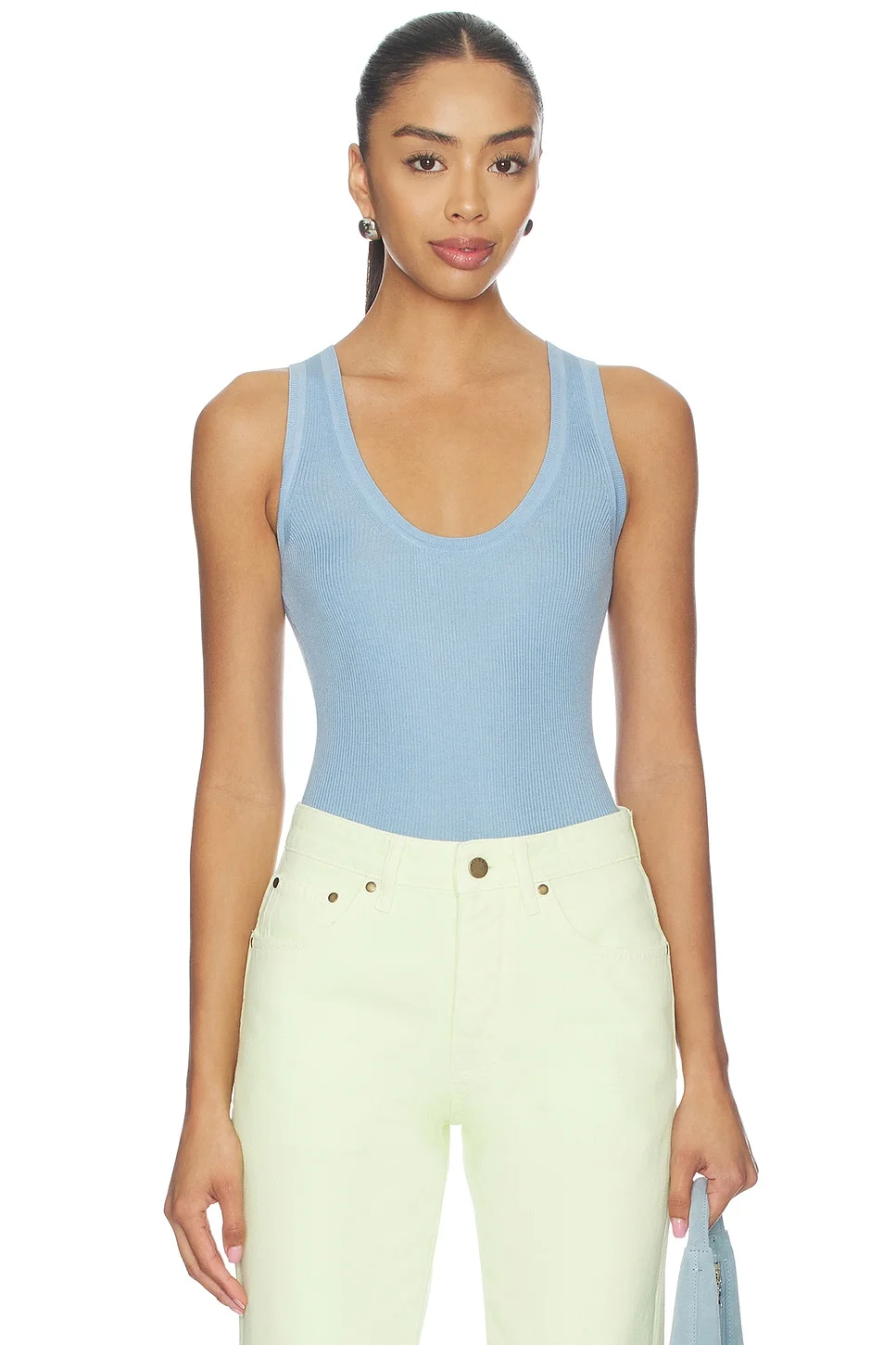 Scoop Neck Rib Tank - 1