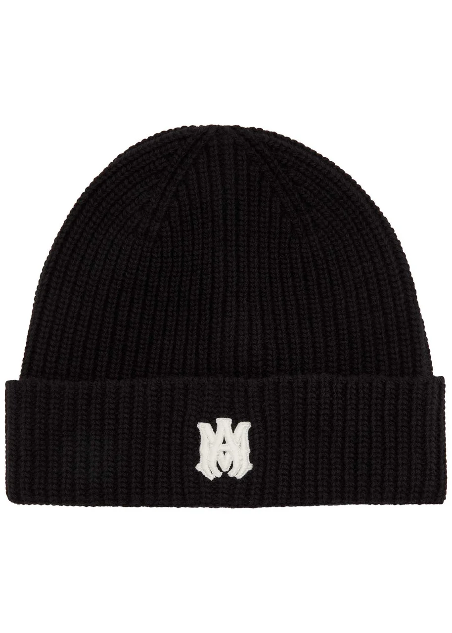 Amiri MA Logo-embroidered Wool Beanie - 1