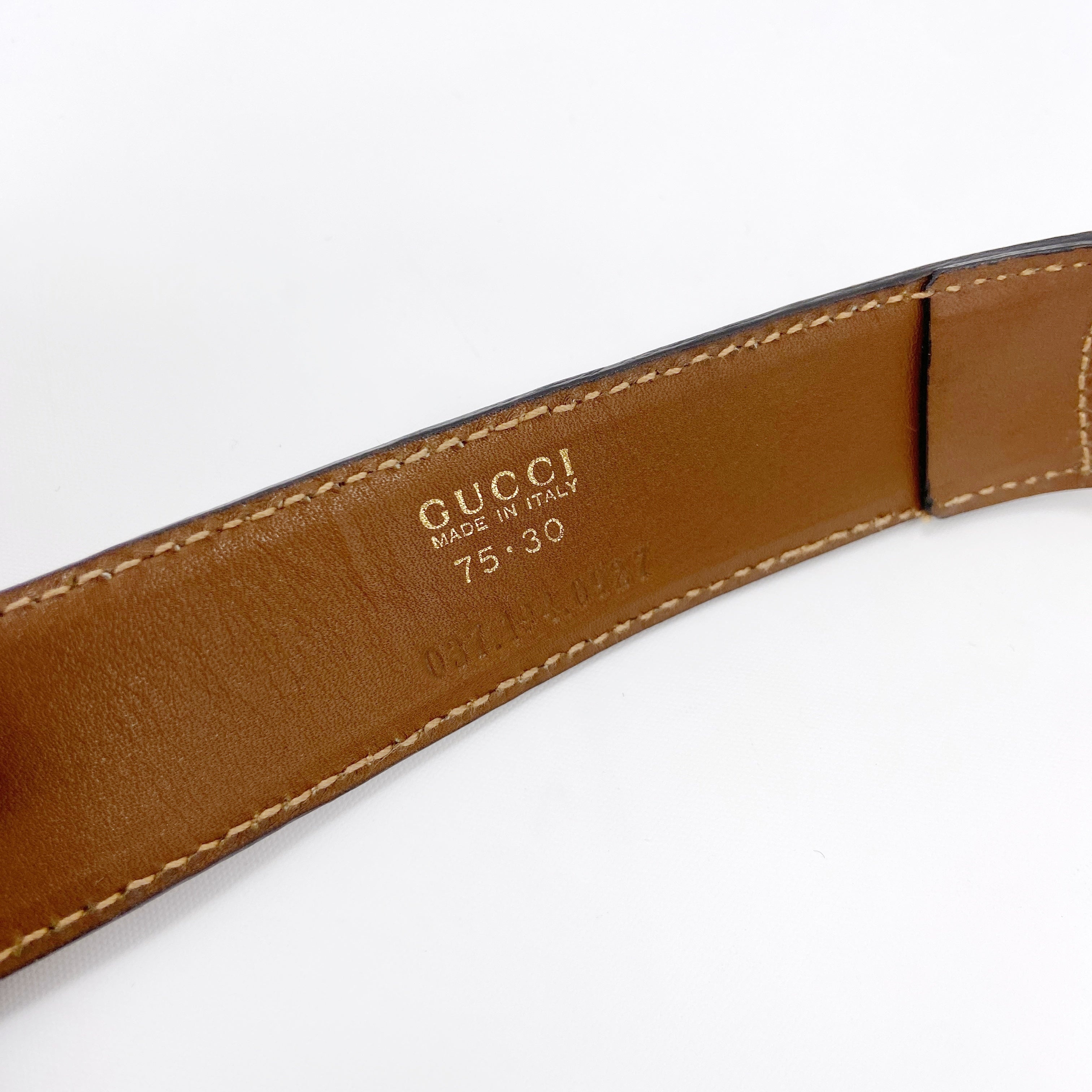 Gucci Fall 1995 Tom Ford Gold Horsebit Brown Leather Belt 30 - 11