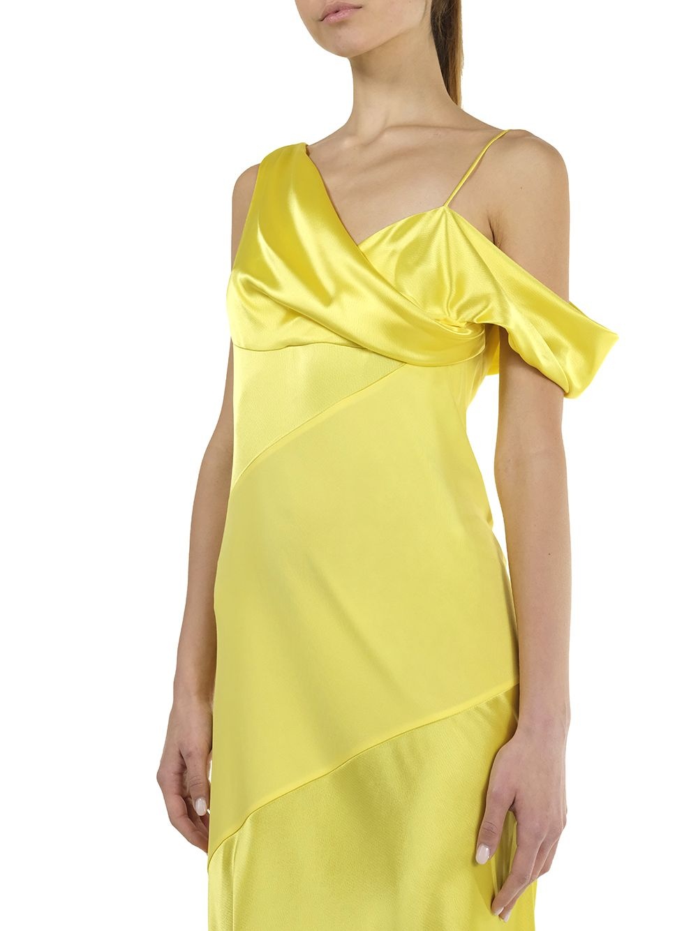 Draped Midi Dress Dresses Yellow - 7