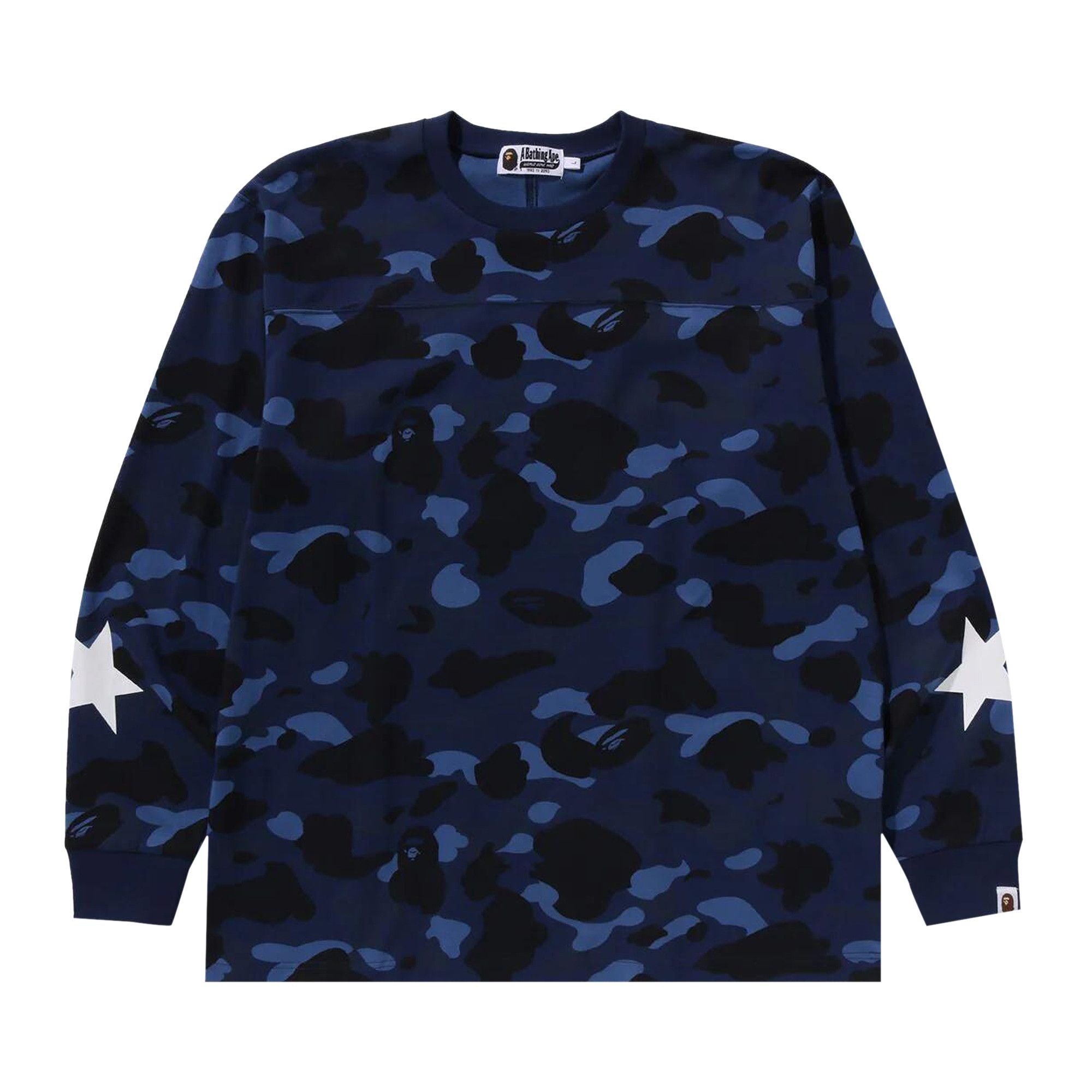 BAPE Color Camo Relaxed Fit Long-Sleeve Tee 'Navy' - 1