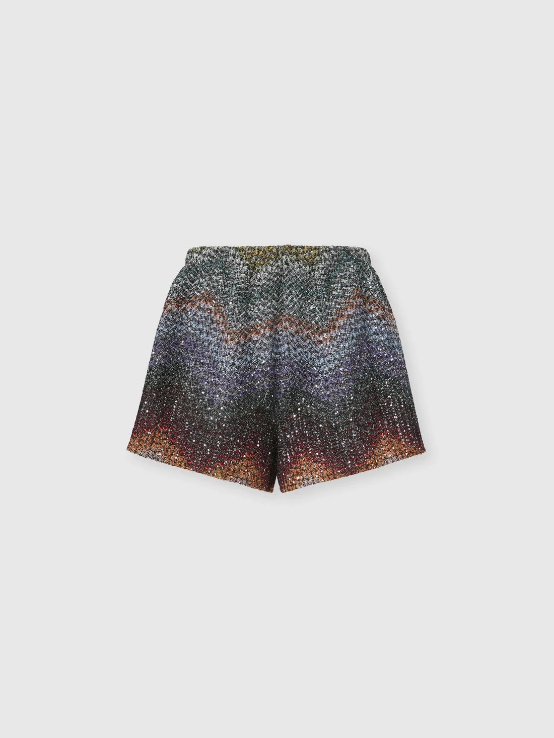 Mixed Viscose Lamé Shorts with Sequins - 1