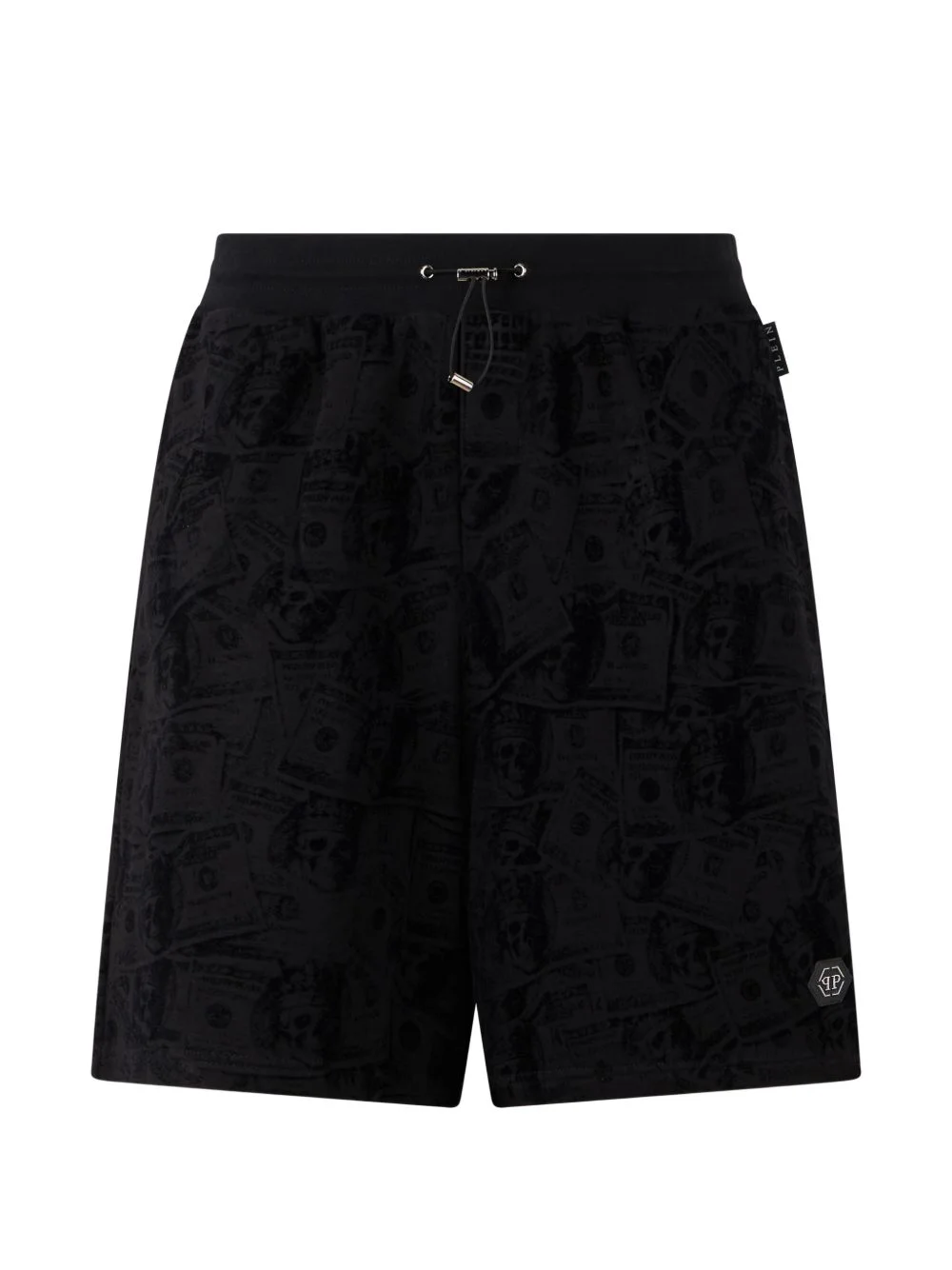 dollar-skull fleece shorts - 1