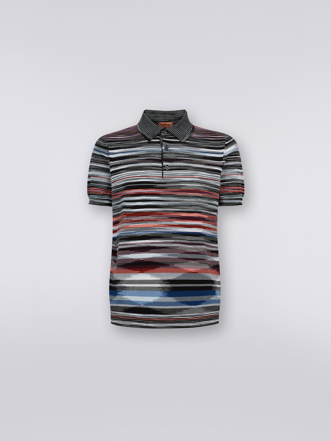 Short-sleeved polo shirt in slub cotton - 1