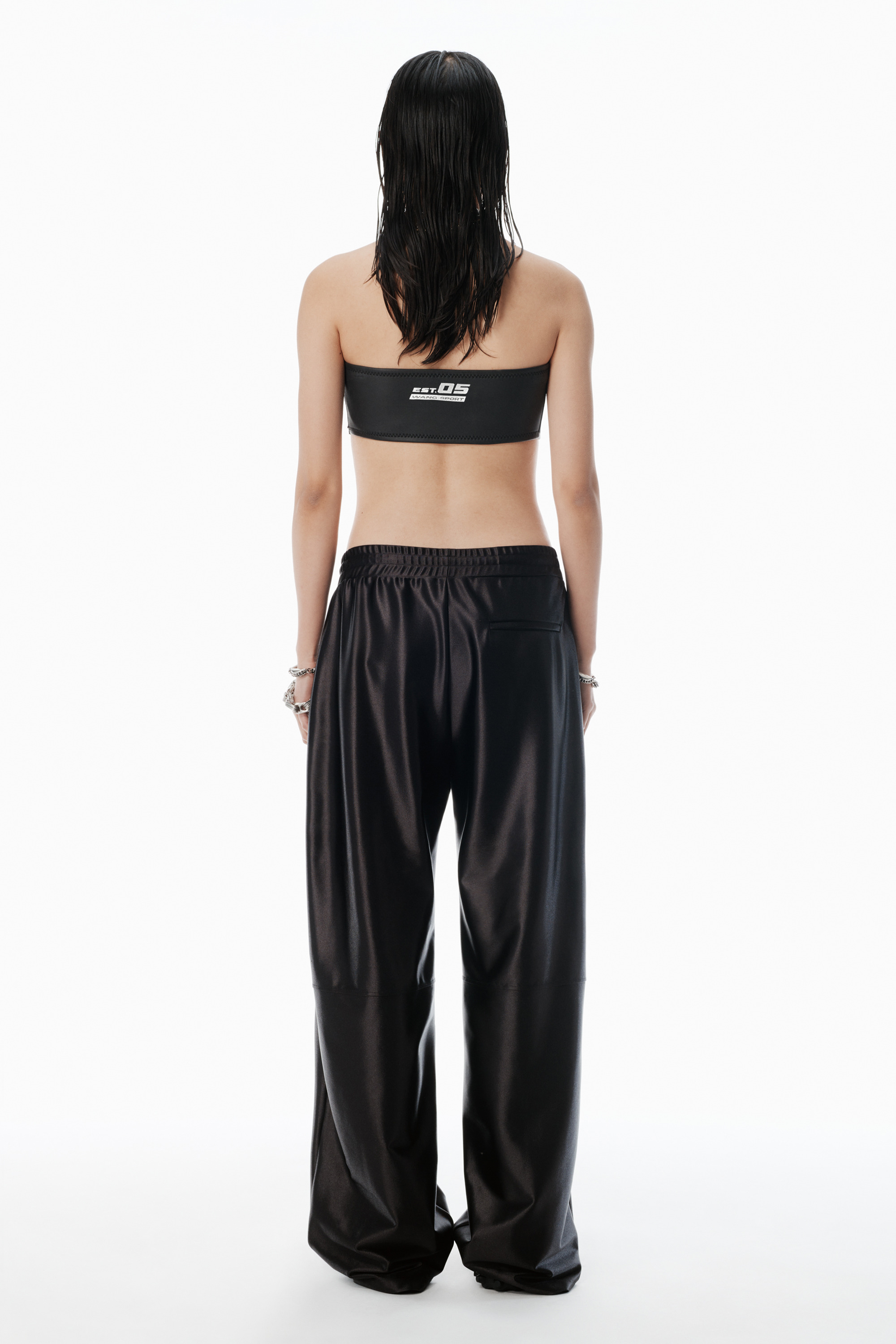 black satin faille sweatpants - 4