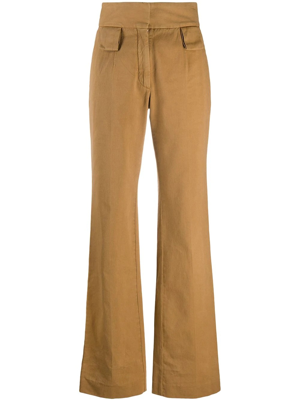 flared high-waisted trousers - 1