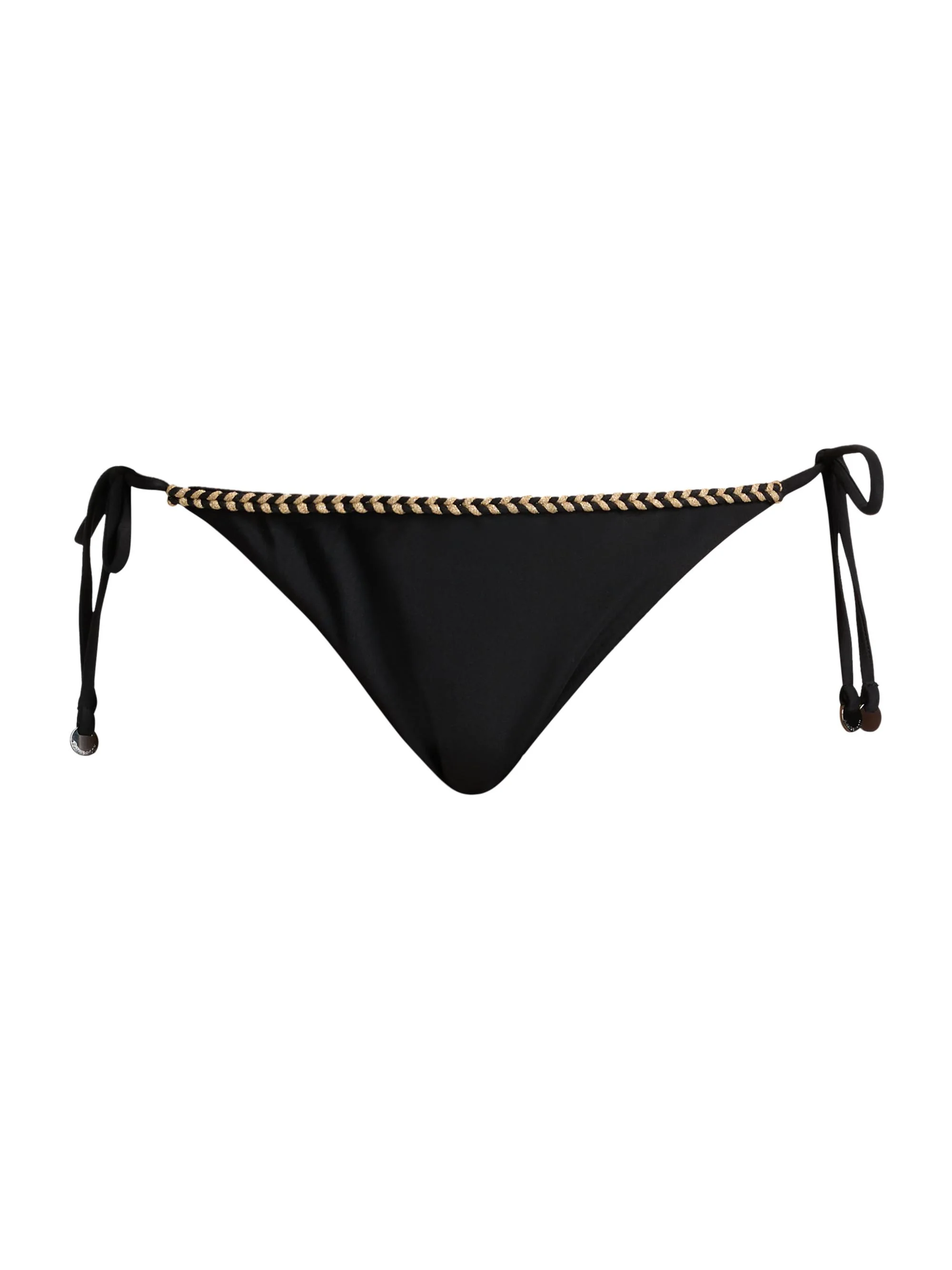 Women's Benni Braided Side-Tie Bikini Bottom - Black - 1