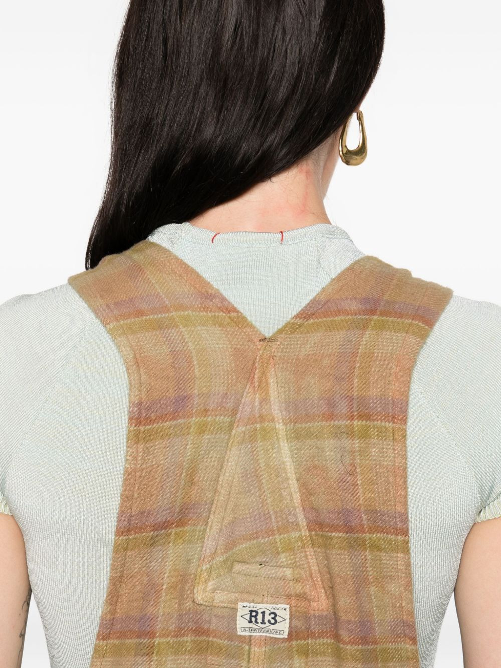 Jumbo plaid cotton jumpsuits - 5