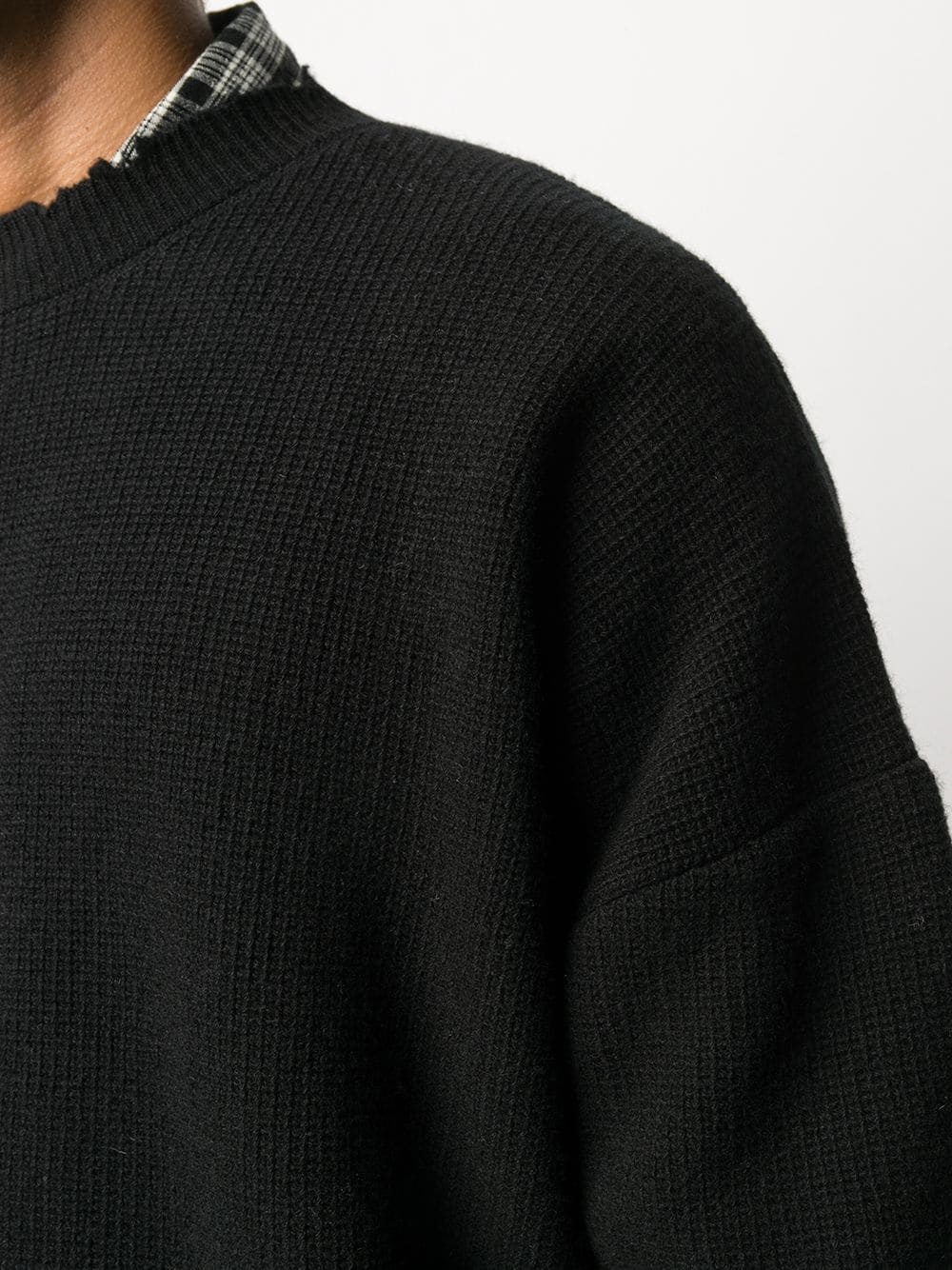 distressed-edge ribbed jumper - 5