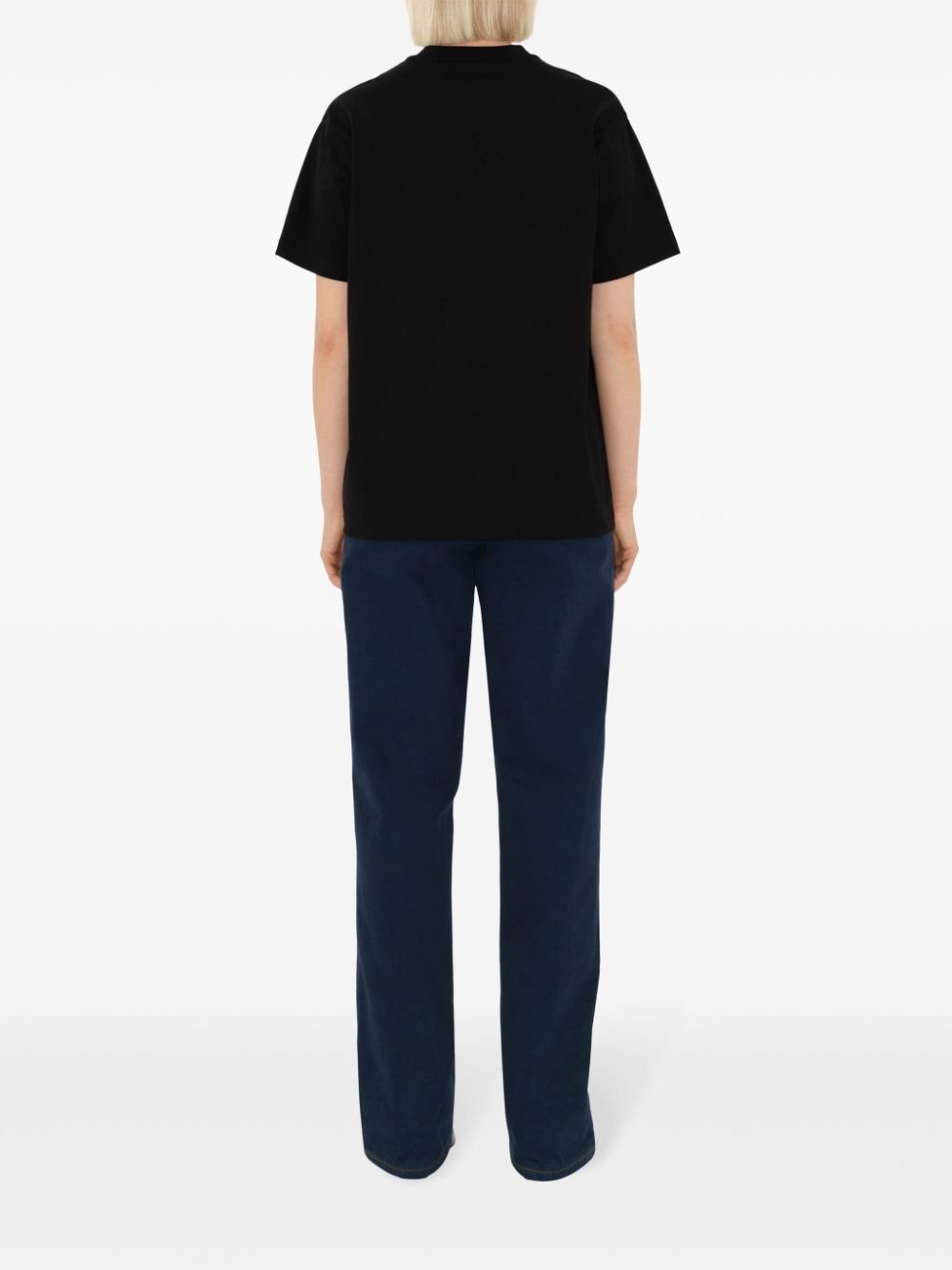 check-pocket cotton T-shirt - 4