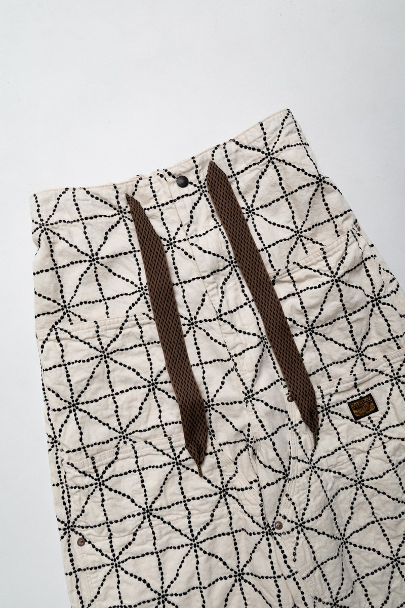 8oz Color Denim FOLD DOJO W-Knee EASY Baggy Pants - Ecru 6