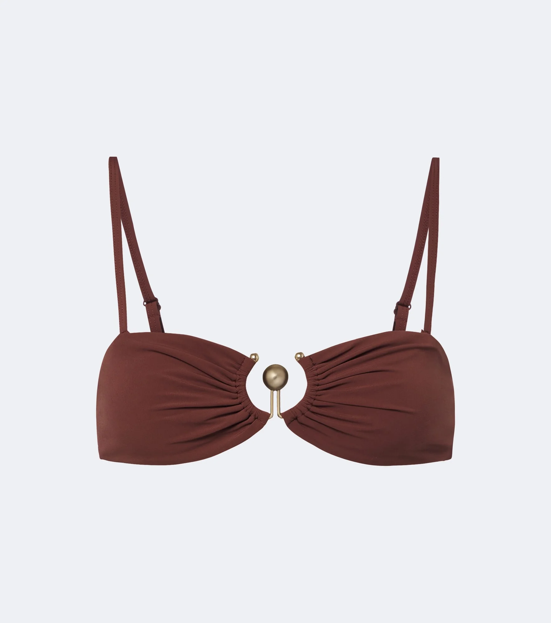 Embellished ruched bikini top - 1