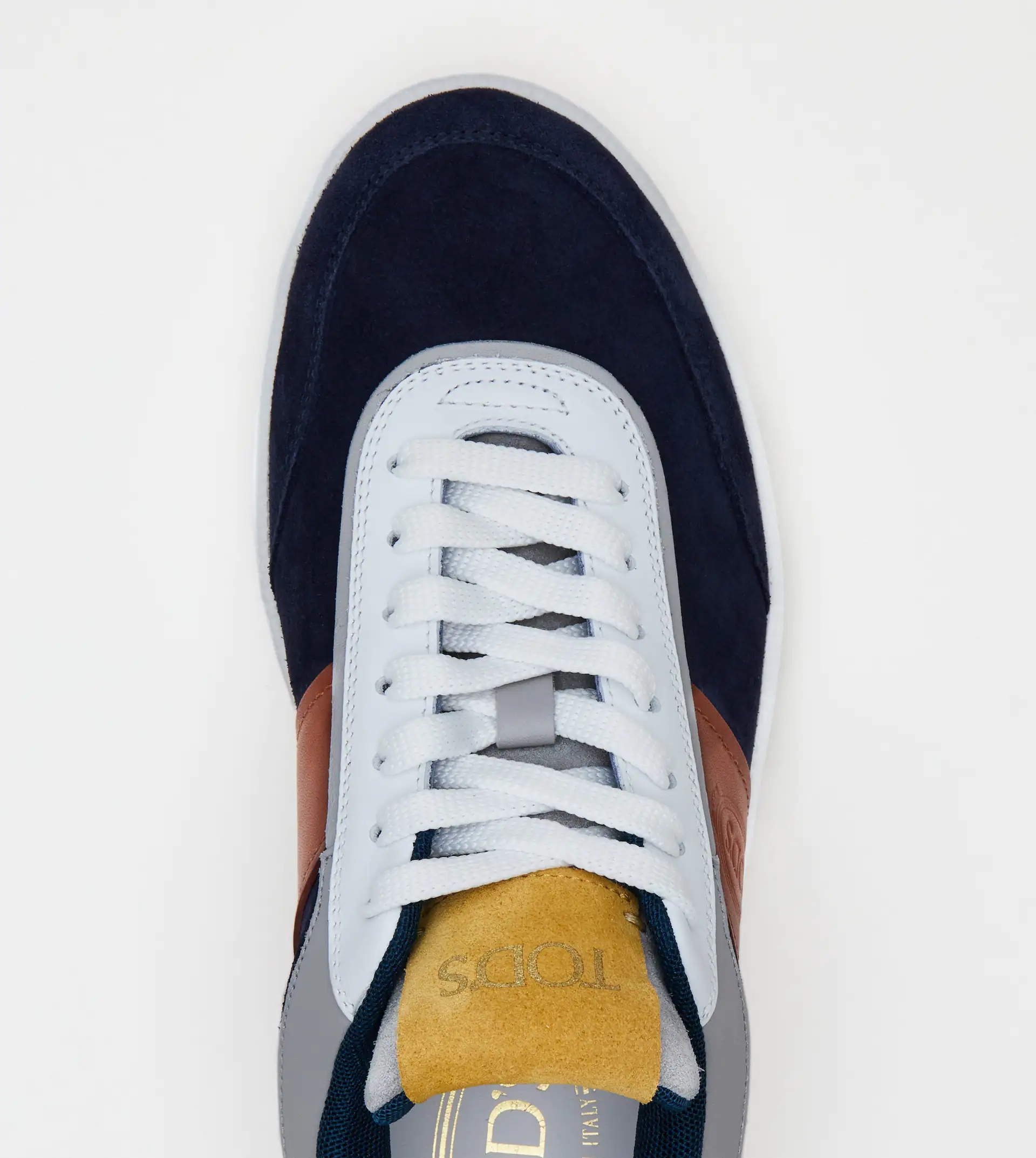 TOD'S TABS SNEAKERS IN SUEDE - BLUE, BROWN, WHITE - 4