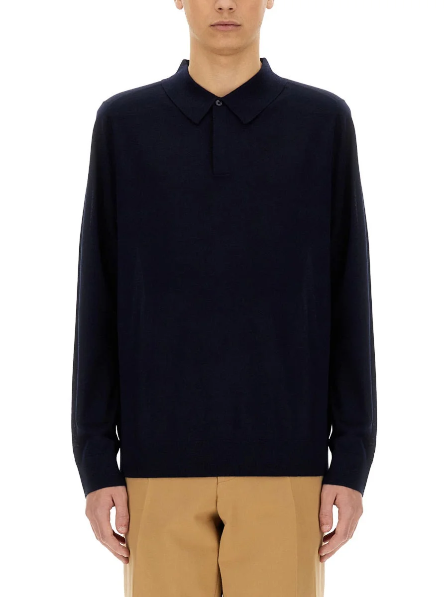 Paul Smith Men Merino Wool Polo Shirt - 1