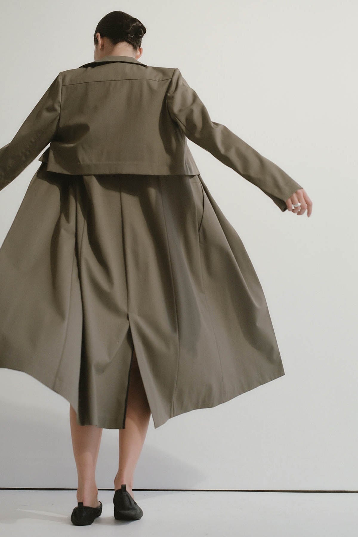 Layered Wool Trench - Kelp - 9