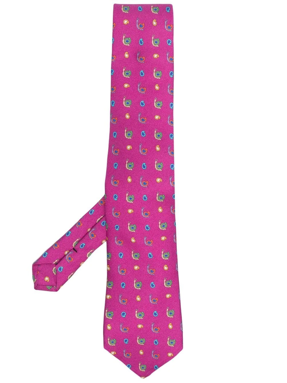 snail-print silk tie - 1