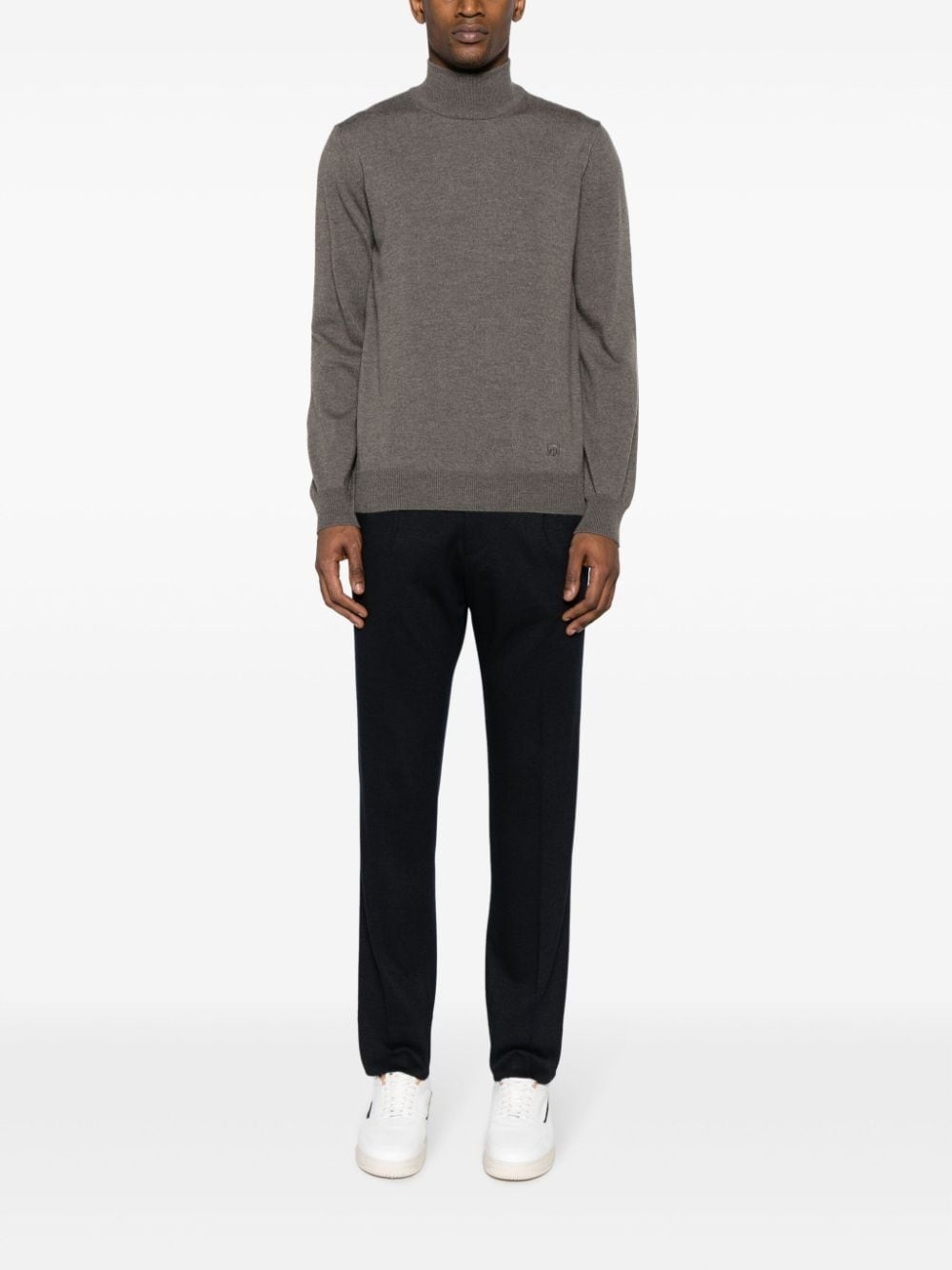 mock-neck virgin wool jumper - 2