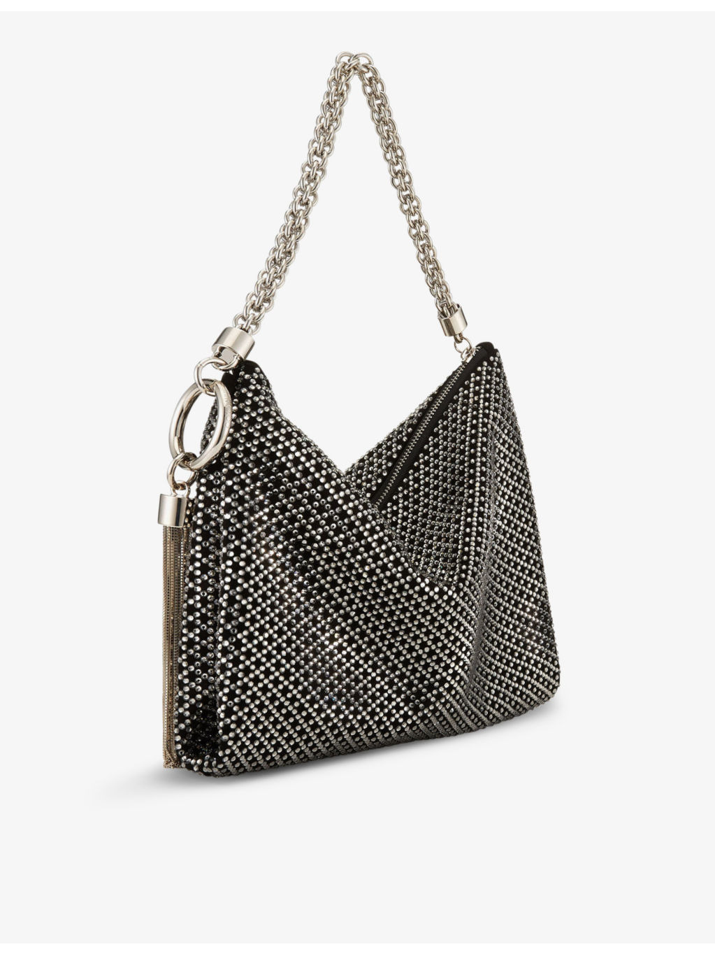 Callie crystal-embellished leather clutch bag - 5