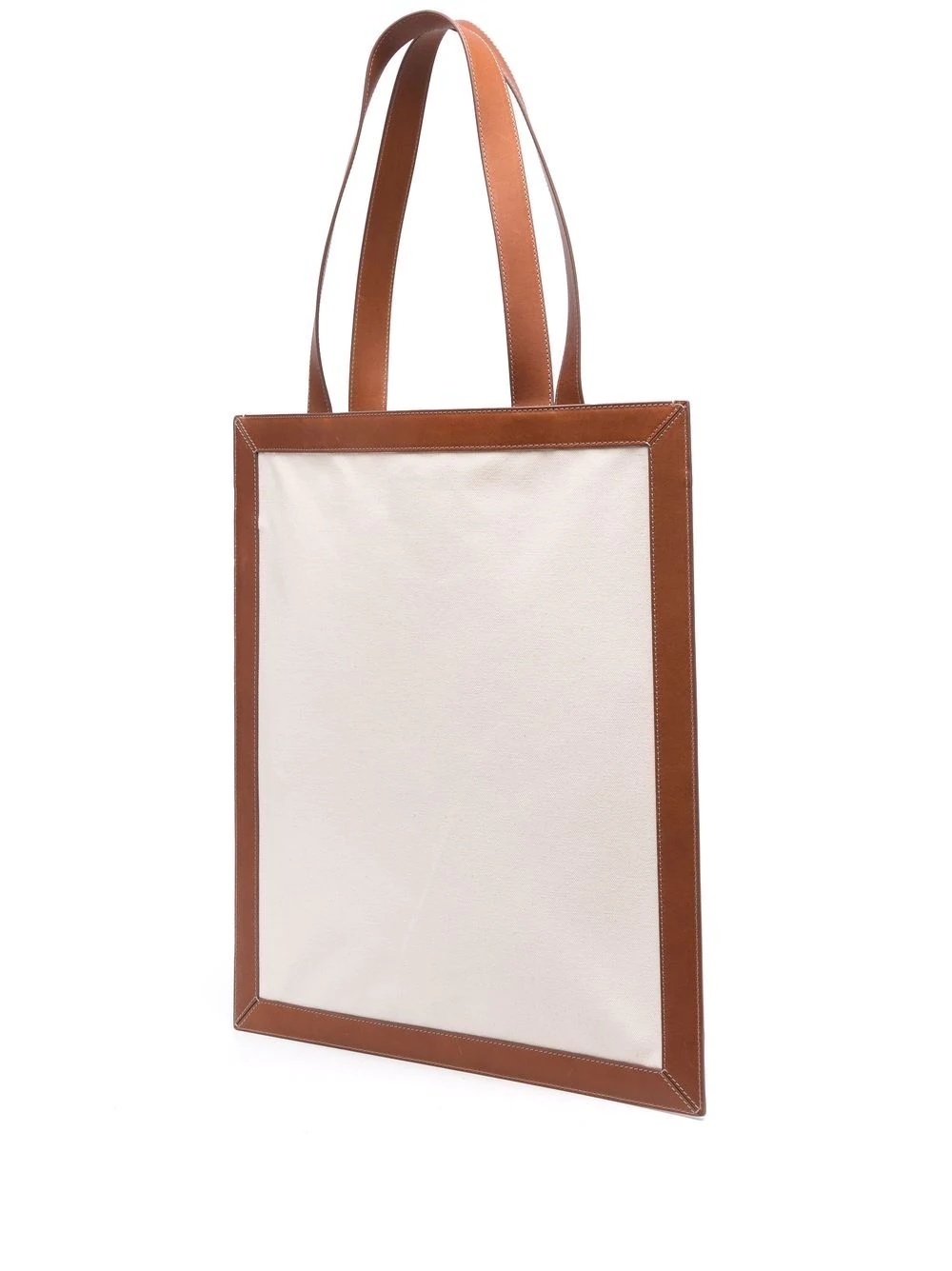 + logo leather-trim tote - 3