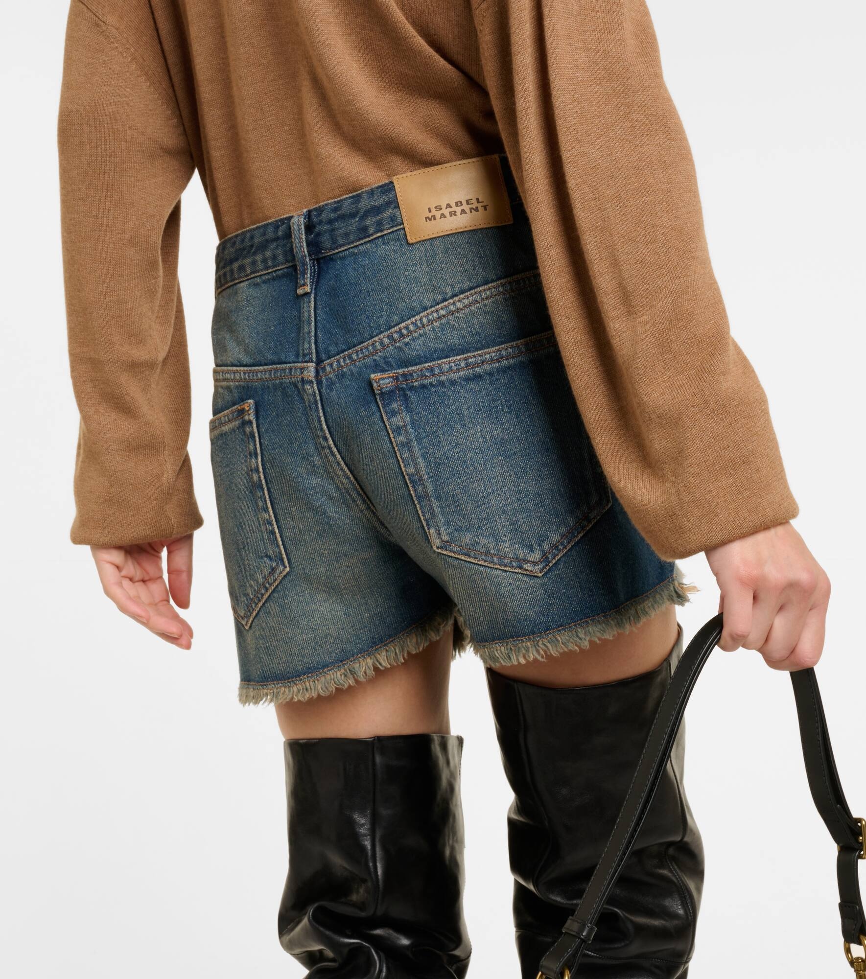 Lesia mid-rise denim shorts - 5