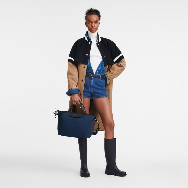 Longchamp Le Pliage Energy L Handbag Navy - Recycled canvas outlook