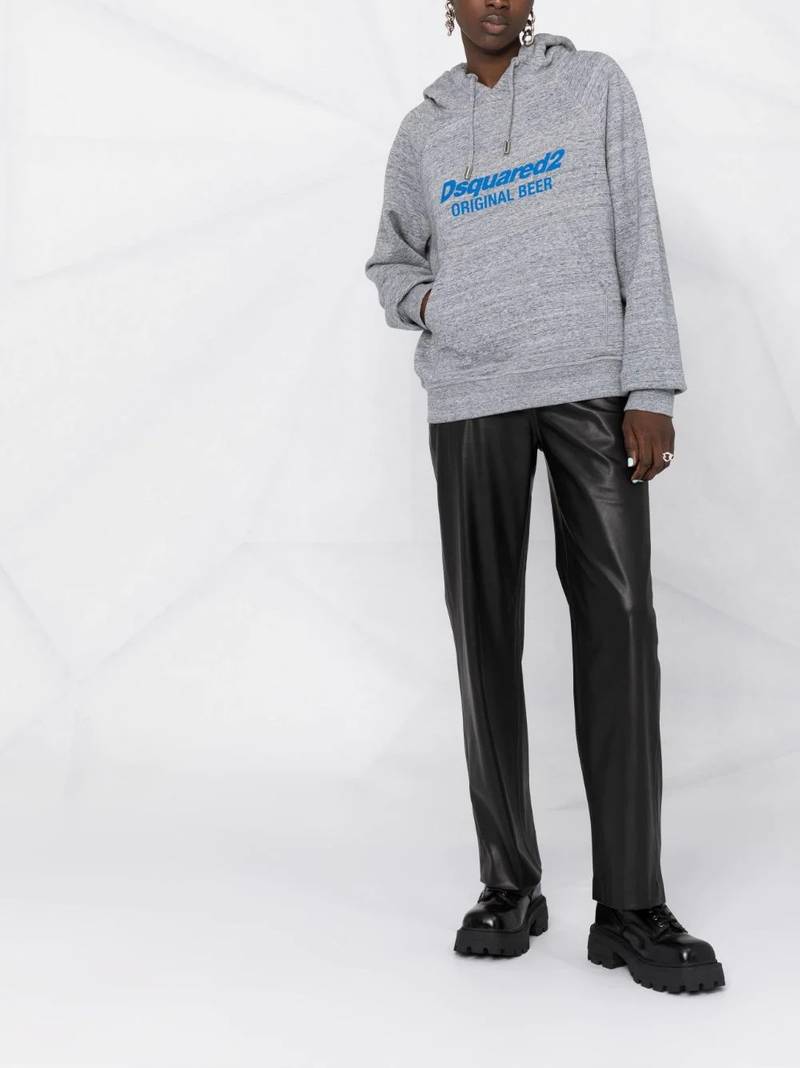 DSQUARED2 logo-print cotton hoodie outlook