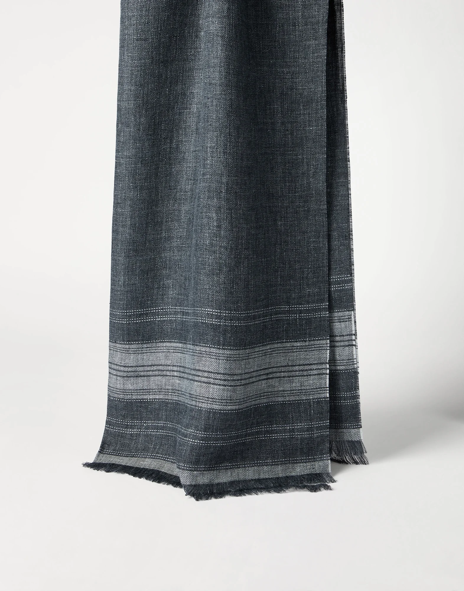 Embroidered linen scarf - 1